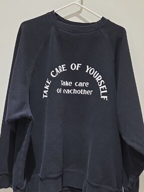 Brunette The Label Black Sweatshirt with White Logo